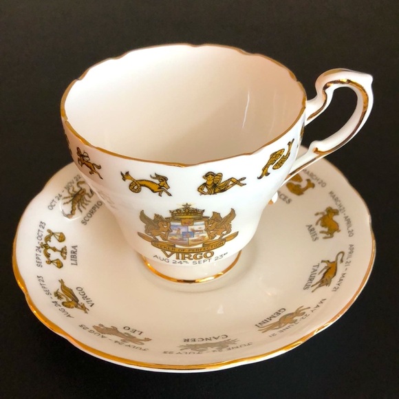 VIRGO Horoscope ‘Signs of the Zodiac’ Tea Cup & Saucer Birthday Aug 24-Sept 23 - Picture 8 of 9